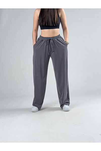 COCOPELLI Relaxed Fit Anthracite Women's Baggy Trousers Coc3101