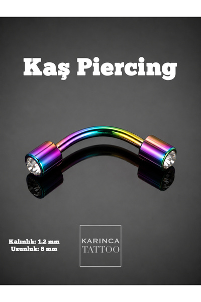 Karınca Tattoo Gökkuşağı Renkli Piercing Kaş Piercing Nipple Bridge Septum Co...