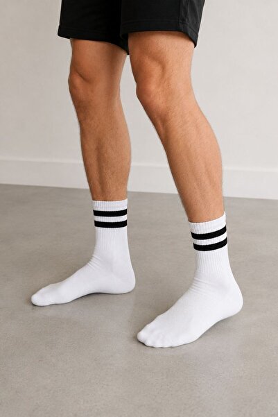 burçak çorap Unisex Striped College Tennis Socks - 80% Cotton, Breathable and...