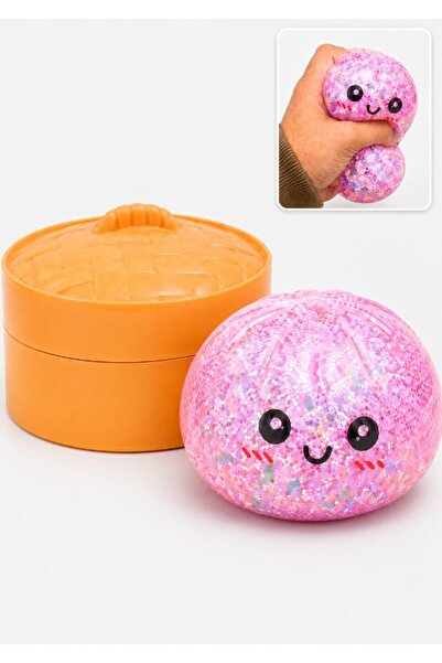 DAT Glitter Squishy Ball Transparent Dumpling Stress Ball Squeezable Sensory ...