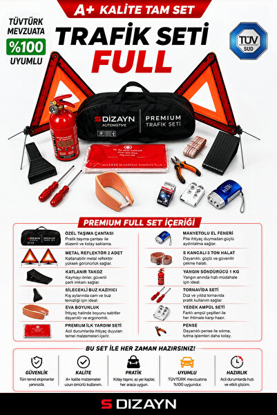 S Dizayn S-Dizayn Premium Araç Trafik Seti Full Paket 12 Parça A+ Kalite TRFK