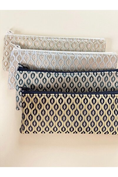 GENCATELİER Retro Geometric Pattern Woven Fabric Pencil Case & Multi-Purpose ...
