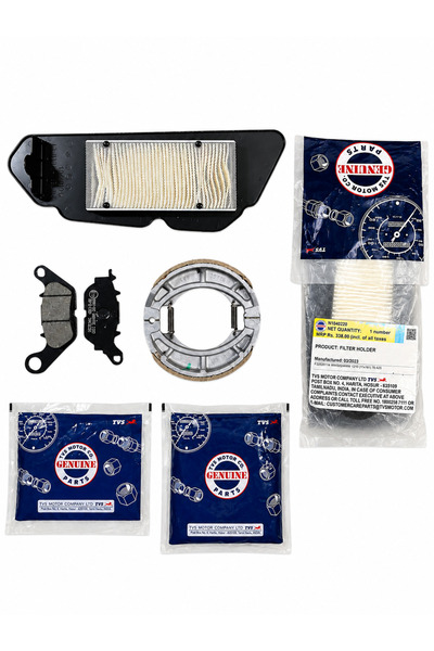 MOTORKİT MK TVS JÜPİTER 125 ORJİNAL ÖN BALATA + ARKA BALATA TAKIMI + HAVA FİL...