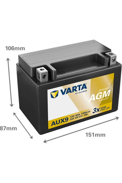 Varta Динамичен AUX спомагателен автомобилен акумулатор 9Ah 12V 509106013K262