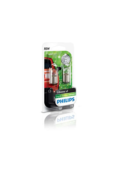 Philips Комплект от 2 халогенни автомобилни крушки LongLife EcoVision R5W 5W ...