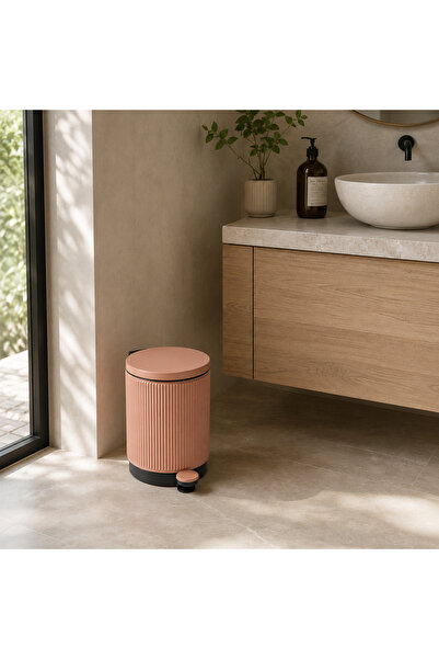 Vivarel Lumi Kanallı Pedallı Çöp Kovası 5 L Terracotta