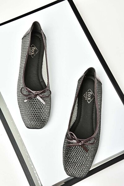 Fox Shoes S476350115 Balerini de damă Platinum Mesh