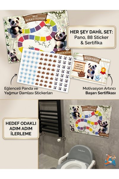 North And Peak Toilet Training Sticker Board – No Diaper Changing Board Pvc Coated – 88 Stickers + Certificate Gift
