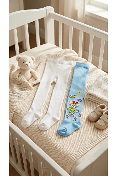 Miniday Baby 2-Piece Baby Girl & Child Cotton Solid Color Pantyhose Newborn H...