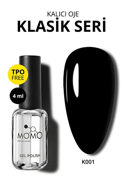 MOMO professional Kalıcı Oje K001, Siyah, 4 ml