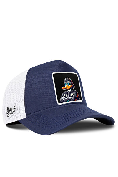 BlackBörk Duckside Logo Cordura Navy-White Trucker Hat