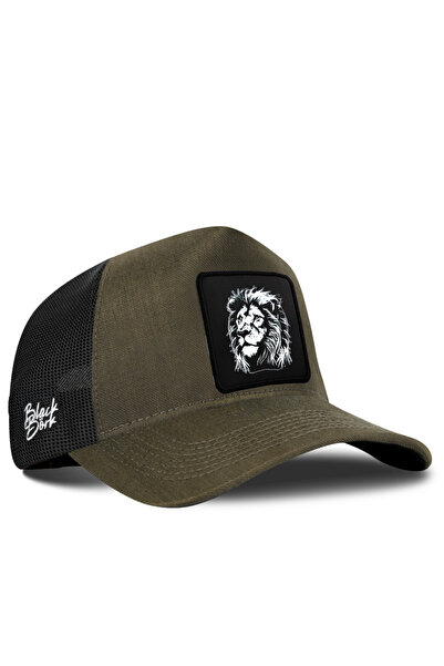 BlackBörk Lion Logo Cordura Khaki-Black Trucker Hat
