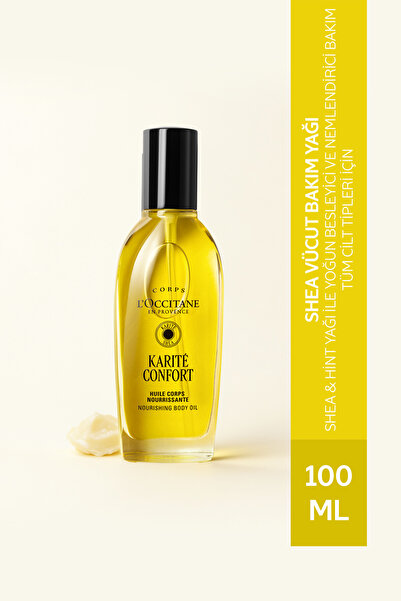 L'Occitane Shea Vücut Bakım Yağı, Shea ve Hint Yağı İçeren Besleyici, 100 ml