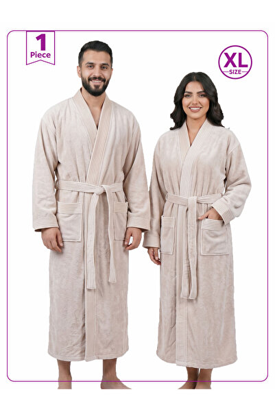 Donetella روب استحمام يونيسكس مقاس XL بياقة كيمونو، مصنوع من الألياف الدقيقة ...