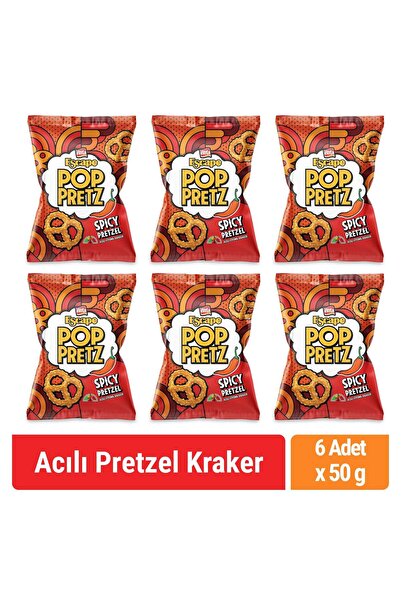 Poppretz Acılı Pretzel Kraker Acılı 50 gr x 6 Adet