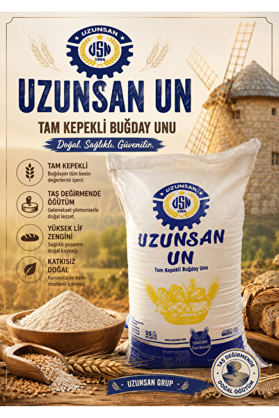 UZUNSAN Tam Kepekli Buğday Unu 25 Kg Ermenek
