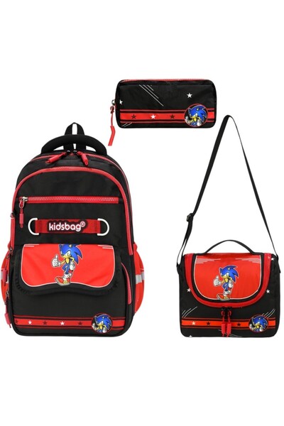 Bevitton Set of 3 Primary School Bags Character Patterned Set Boy's Foil-Line...