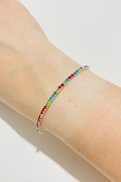 Tupek Store Full Round Silver Zircon Stone Flexible Waterway Bracelet
