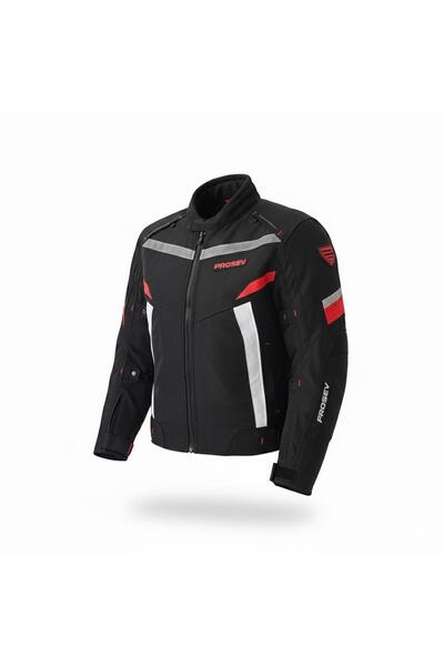 Prosev CE2150 4 Mevsim Motosiklet Montu Siyah-Kırmızı Motorcu Mont
