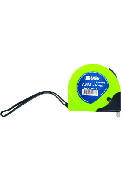 BASIC&CO Ruleta carcasa ABS dublu-stop 5.0m x25mm BS