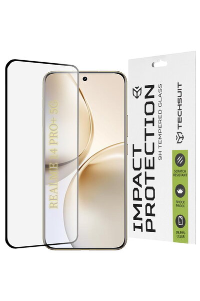 Techsuit Folie pentru Realme 14 Pro+ - Acoperire completă 111D / Sticlă compl...