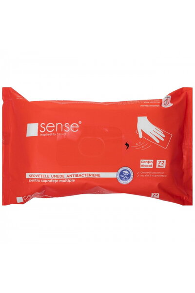 Sense Servetele umede antibacteriene pentru suprafete 72 buc