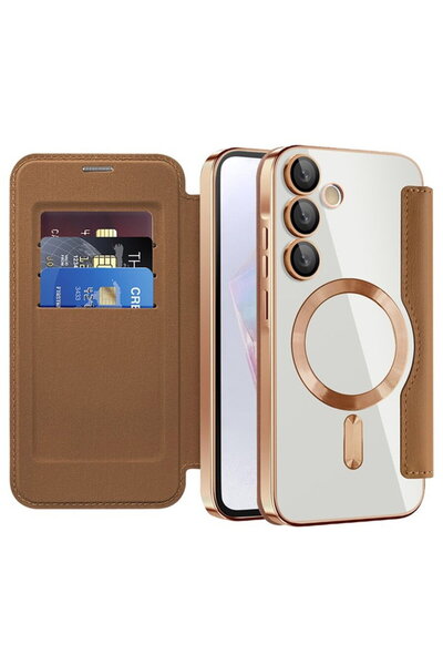 Techsuit Калъф за Samsung Galaxy A35 5G - SmartMag Book Case - Кафяв