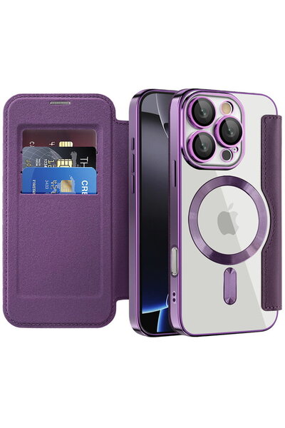 Techsuit Θήκη για iPhone 16 Pro Max - SmartMag Book Case - Μωβ