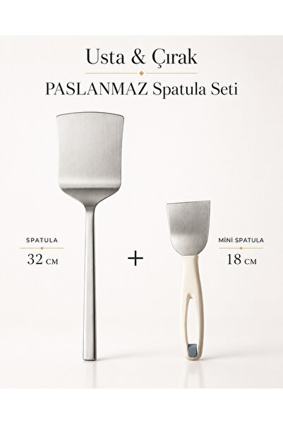 Birpa Usta & Çırak PASLANMAZ Spatula Seti