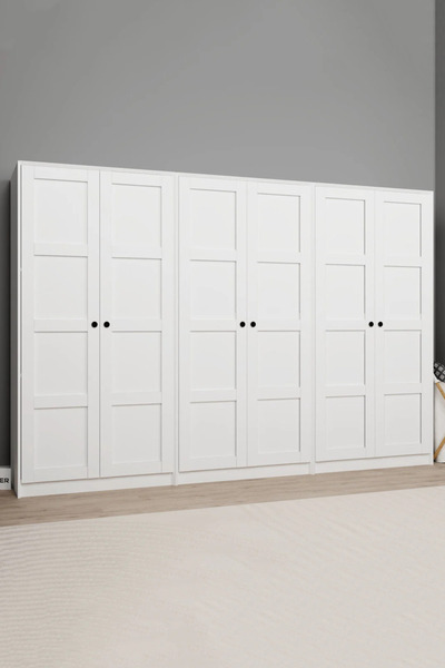 midoser Lucas 6 Kapaklı Gardırop Seti 10 Raflı Askılıklı Elbise Dolabı 282 cm...