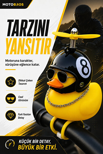 Motobros Motosiklet Bisiklet Aksesuar Motorcu Şans Civcivi Gidona Takılan Ve Yapışabilen Civciv Süs Sarı
