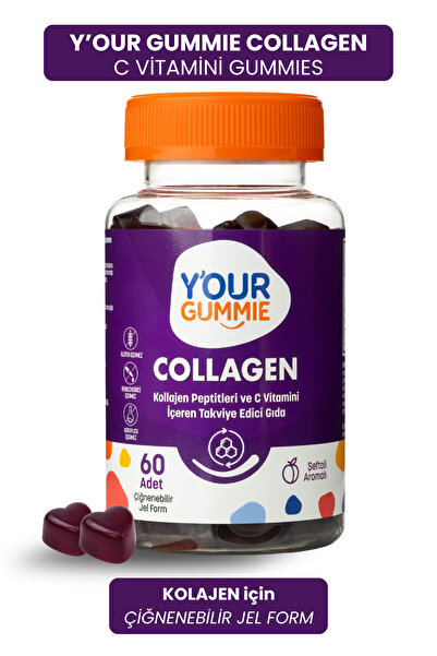 Y'our Gummie Kolajen Tip 1 ve Tip 3 + C Vitaminli Çiğnenebilir Gummies 60 Adet