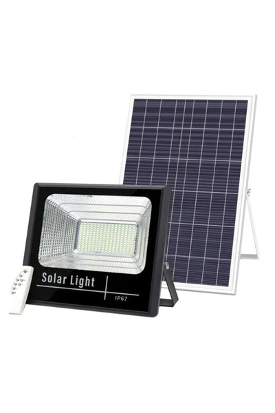 MANDU KIT Proiector 100w LED DIMABIL JORTAN cu Panou Solar INDIVIDUAL si Tele...