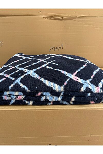 Double Luxury Plush Blanket - 3KG - 180x230 Cm. - Double sided- Navy blue.