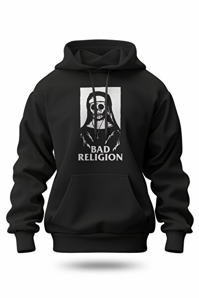 buzagi tasarım ürünleri سويت شيرت بقلنسوة بطباعة رقمية من Bad Religion للجنسين