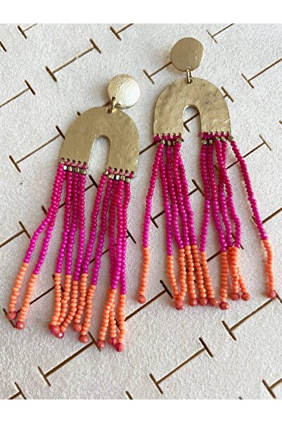 Luxiva Bead Tassel Bijoux Earrings