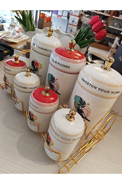 ACAR Cut Glassware 7-Piece Porcelain Spice Set