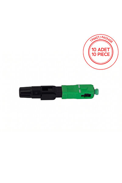 ALFAFONET SC/APC Fiber Optik Fast Konnektör 1 Paket - 10 Adet