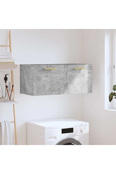 Concept Dulap de perete, gri beton, 80x36,5x35 cm, lemn compozit
