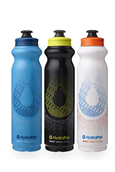 Hydrapak زجاجة مياه تيمبو 525 مل (3 قطع - أزرق، أسود، أبيض)، زجاجات خفيفة الو...