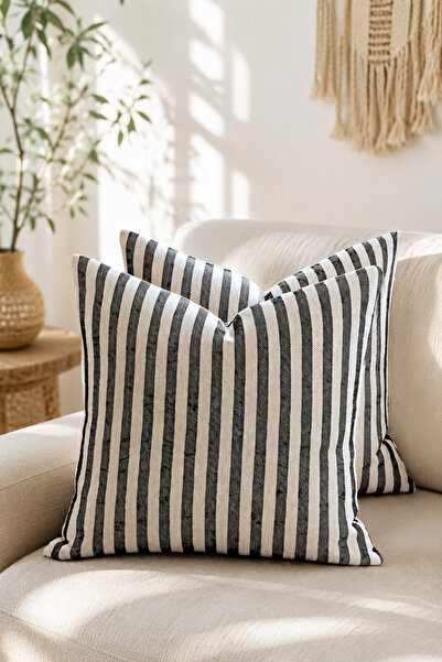 KaiHome 2-Pack Cotton Linen Bohemian Style Throw Pillow Cover Modern Decorati...