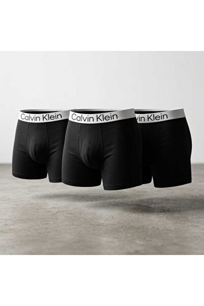 NoNameStore7 Boxeri CK bărbătești, Set de 3, 95% Bumbac, Negru