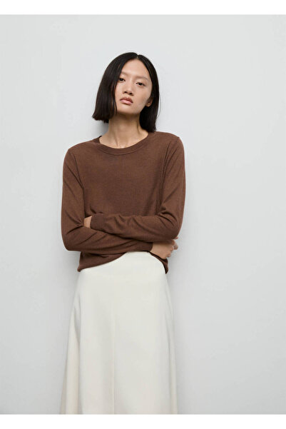 MANGO Woman Dünner Strickpullover mit Rundhalsausschnitt