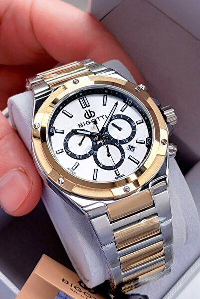 Custom Boxed 5 ATM Waterproof Men Wrist Watch Silver Gold Color Steel Band BME2019C4
