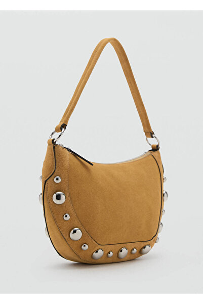 MANGO Woman Geanta din piele cu capse