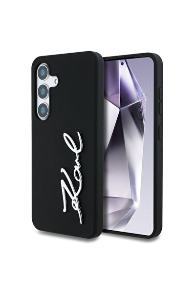 Karl Lagerfeld Case for Samsung Galaxy S25 - Silicone Sign Metal Logo (KLHCS2...