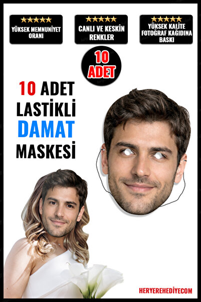 heryerehediye Kişiye Özel Bekarlığa Veda Kına Gecesi Damat Yüz Maskesi 10 Ade...
