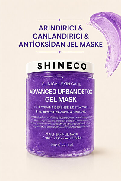Shineco Detoks Etkili Arındırıcı ve Canlandırıcı Jel Maske, Antioksidan, Cilt...