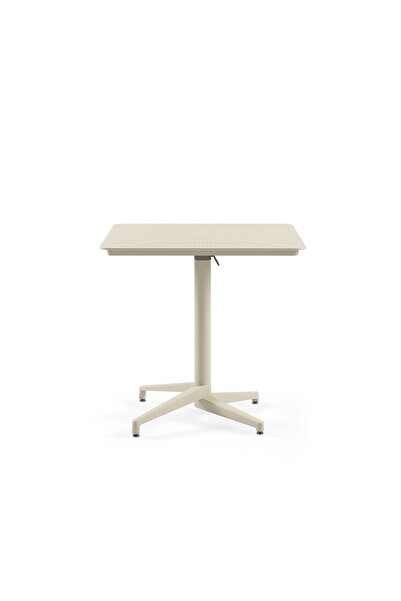 Tilia Moon Polipropilen Katlanır Masa 70X70 cm Bej - Bahçe, Balkon, Kafe, Res...