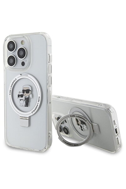 Karl Lagerfeld Husa pentru iPhone 15 Pro - Hardcase Ring Stand MagSafe (KLHMP...